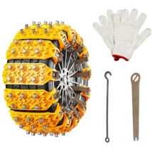 Sjqka - 6PCS haussette Neige Voiture Universelles,Chaînes à neige pour voitures,Chaînes à pneus réglables antidérapantesChaînes(jaune)