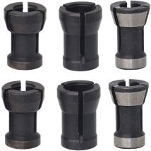 6pcs HSS Chuck Head Milling Cutter Collet Head Adapter Converter for Drill Bit Trimmer Engraving Machine Electric Carpentry Router Clamp Holder