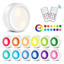 QHJ - 6Pcs led Cupboard Lighting Battery Kitchen Timer Under Cabinet Lights with Remote Control