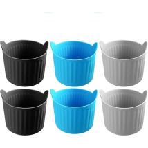 Houhence - 6PCS Moule Silicone Air Fryer,Plat Pour Friteuse Sans Huile,Mafin Coupe Moule,Moule Pour Gâteau Au Four,Moule à Tarte Aux Oeufs,Air