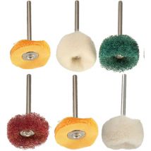 6PCS Polissage Ponçage Abrasif Brosse Disque Roue 3mm TigePerceuse Meuleuse Outil rotatif