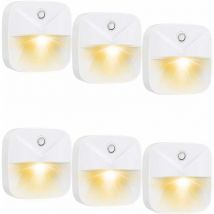 Hoopzi - 6pcs Sensor Night Light Intelligent led Night Light Induction Night Light Warm led Sensor Light for Bedroom, Closet, Kitchen, Bathroom,