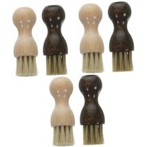 Linghhang - 6Pcs Shoe Polish Brush Small Leather Handbag Leather Cleaning Brush Leather Cleaner Shoes Hair Polish Brush Wooden Handle Shoe Brush