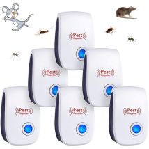 Cyslmuk - 6pcs Ultrasonic Pest Repeller Indoor Anti Mosquito/Mouse/Cockroaches/Rodents/Ants/Spiders/Insects Device