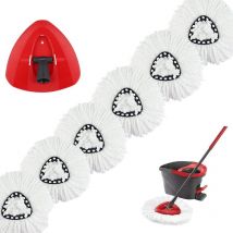 Freosen - 6pcs Vadrouilles de Rechange pour Vileda O-Cedar Turbo 2 en 1 EasyWring & Clean Compatible Têtes de balai Pour Vileda Recharge
