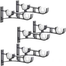 6Pièces Tringle à Rideau en métal Robuste, Support de Tringle à Rideaux, Double Tringle à Rideau Pole Holder, Support Rideau, Support de Tringle à