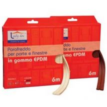 6PZ parafreddo in gomma profilo 'e' - MM.9H. rotolo da MT.6 colore marrone