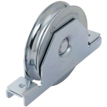 6PZ ruote x cancello gola tonda con supporto chiusura 1 cuscinetto mm. 80