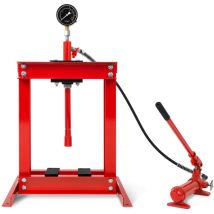 Eberth - Hydraulikpresse Werkstattpresse 6T Presse hydraulisch mit Manometer, Tischpresse, Arbeitshöhe 355 mm, Arbeitsbreite 350 mm, Gesamthöhe 860