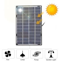 Rosvola - 6W 12V Solarpanel für Überwachungskameras im Freien mit 10ft DC-Ausgang, DIY-ungeeignete Straßengartenlampe