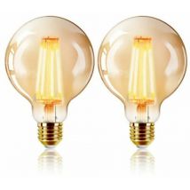 6W led Filament Ball Bulb E27, 125 x 175mm, 2200K (Pack of 2)