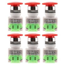 6X ac 660V 10A Emergency Stop Push Button Switch 1NO 1NC dpst Red Mushroom Cap