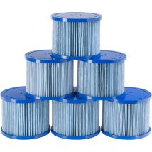 Filtre de Piscine 6X Cartouches de Filtre Spa Hot Tubs Filtre antimicrobien Bleu - Arebos