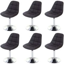 HHG - 6x chaise de salle à manger Cascina, fauteuil pitovante, chrome, similicuir marron