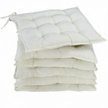 6x Coussin de Chaise Sangles Effet viscoélastique intérieur extérieur sièges Coussins de Chaises Coussin d'assise Crème - Detex