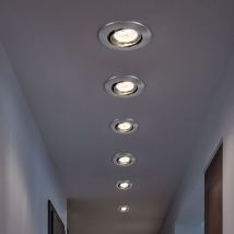 6x led Decken Einbau Leuchten nickel Strahler Flur Wohn Schlaf Zimmer Spot Lampe rund beweglich Karton beschädigt