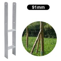 6x Support de poteau Ancres en h Support de poteau Galvanisé à chaud Ancres de poteau Clôtures Stable-91mm