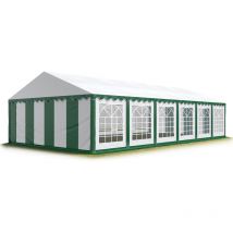 Tendone per feste 6x12 m pvc verde-bianco 100% impermeabile Gazebo da giardino Tendone da esterno Tenda party
