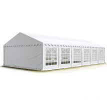 Toolport - Tendone per feste 6x12 m - ignifugo pvc bianco 100% impermeabile Gazebo da giardino Tendone da esterno Tenda party