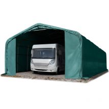 6x18m tente-garage de stockage, porte 4,1x2,9m, toile pvc d'env. 550 g/m²