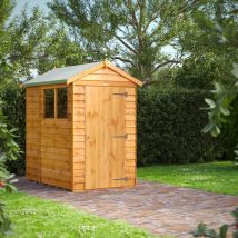 Power Sheds - 6x4 Power Overlap Apex Garden Shed - Brown