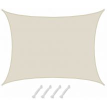 Amanka - 6x5 Waterproof Sun Shade Sail - Patio Sail Privacy Screen - Garden Shade Sunsail - beige