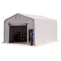 6x6m hangar Toolport pvc 850 n, h. 3m avec porte actionnée par traction