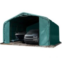6x6m tente-garage de stockage, porte 4,1x2,9m, toile pvc d'env. 720 g/m², anti-feu