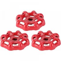 6x6mm (Rouge)-3PCSVanne Volant Fer Vanne à Bille Vanne D'arrêt Robinet Tuyau D'eau Partie Supérieure Poignée