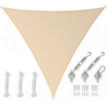 6x6x6 uv Sonnensegel Dreieckig Atmungsaktiv - Sonnenschutz Segel mit Befestigung