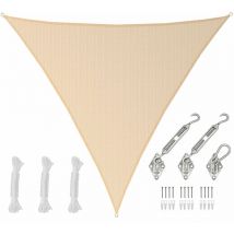 6x6x6 Voile d'Ombrage Triangulaire Respirante - Toile de Jardin uv avec Fixation