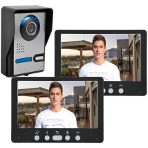 Qiedie - inch Wired Visual Doorbell Villa Home Building Set Two-way Intercom System Waterproof Infrared Night Vision,3pcs