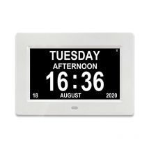 Aiperq - 7 Inch One-Piece Digital Calendar Clock with Date and Time, Alzheimer's Clock for Parents, Medication Reminder for Grandparents and Kids