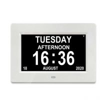 Famille - 7 lcd Horloge Numérique Calendrier avec Date, Horloge Calendrier avec Date, Jour et Heure Horloge Alzheimer Horloge pour Les Seniors,C'est