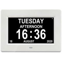 Famille - 7 Lcd Horloge Numérique Calendrier Avec Date, Horloge Calendrier Avec Date, Jour Et Heure Horloge Alzheimer Horloge Pour Les Seniors,c'est 