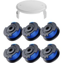 Denuotop - 7 Pack Bobine Fil Coupe Bordure remplacements pour Ryobi One + AC14RL3A 18v 24v 40v Coupe Bordures, Bobine ø 1,6mm, Longueur 20,11m (6