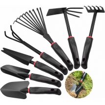 7 Pcs Ensemble Outils de Jardinage, Cultivateur Rateau Pelle Jardinage Antidérapants Transplantoirs Rateau à Fleurs Semis Taille