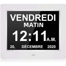 Rqiurpn - 7' Pouce lcd Horloge Numérique Calendrier N11 avec Date Jour Et Heure Horloge Non-Abrégée Auto Dimming 8 Langues hd Display Rappel pour