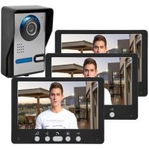 Qiedie - 7 pouces câblé visuel doorbell Villa Home Building set système d'interphone bidirectionnel imperméable à l'eau vision nocturne