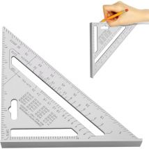Ccykxa 7 Pouces Équerre Triangle Règle d'Angle, Équerre en Aluminium Mesure du Triangle Règle de Triangle en Aluminium