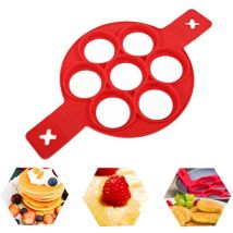 Grid Cool - trousAnneau de moules à crêpes Moule à œufs frits Réutilisable en silicone antiadhésif Crêpière Anneau à œufs Faites rapidement un gâteau