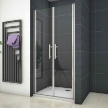 80X195cm Doppel Pendeltür Eckeinstieg Duschkabine Duschwand Nischentür 6mm esg Sicherheitsglas Duschtür