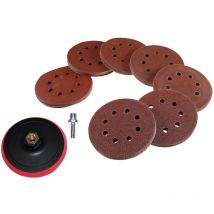 Peveha24 - 70 Klett Schleifscheiben 125mm Mix 8 Loch + Schleifteller