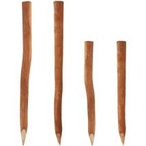 Aquagart - 70 poteaux bois pour palissade 1,05m i diamètre 5-6cm i poteau de clôture en noisetier i poteau de clôture