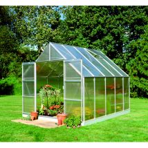 Halls - 8,3 m² gartengewächshaus aus aluminium und 6 mm polycarbonat + sockel 70917 + so1651