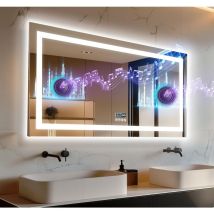 Luvodi - Specchio Bluetooth Da Bagno Con Led Luce Musica Digitale Retroilluminato + Frontale Luce 120x60cm