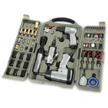 Kit d'outils pneumatiques 71 pièces avec clé à chocs 1/2', clé à cliquet 3/8', marteau burineur 150mm et meuleuse droite 6mm, outil pneumatique avec