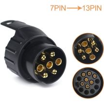 7/13 Trailer Socket Adapter 7 to 13 Pin Hitch Plug Connector 7 Pole to 13 Pin for Car Trailer, Tractor, Caravan, Bike Carrier