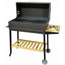 Imex El Zorro - 71441 Barbacoa con tapa parrilla cincada y bandejas madera