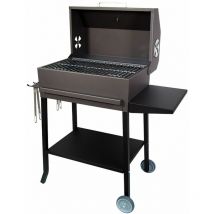 Imex El Zorro - 71444 Barbacoa con tapa parrilla cincada y bandejas metalicas